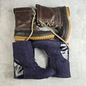 L.L. Bean Vintage 90s Felt Lined Maine Hunting Boots Shoe USA Men Size 6